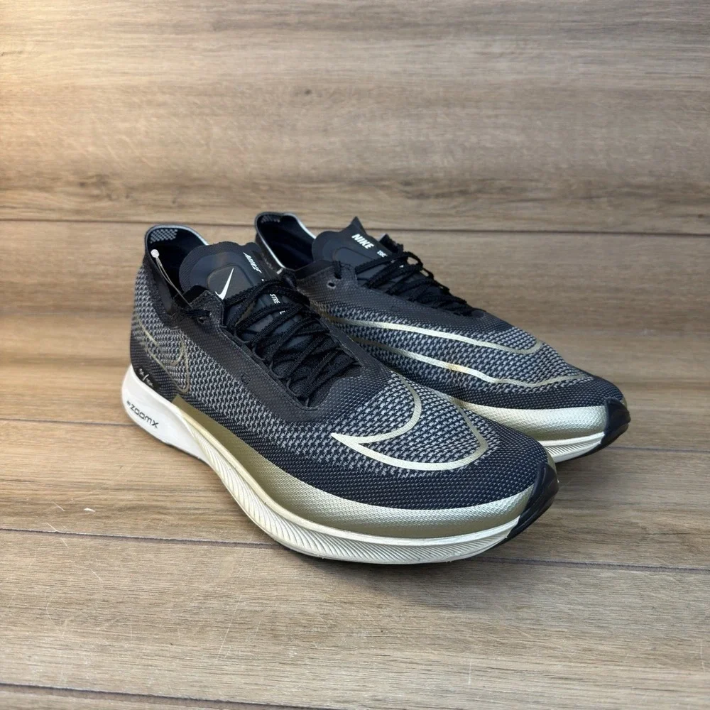 Nike ZoomX Streakfly Black Metallic Gold Grain DJ6566-001 Men's Sz 15 Running